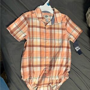 OshKosh B'gosh Orange and White Bodysuit One Piece